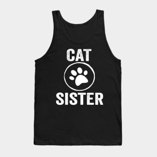 Cat Sister Funny Design Quote Tank Top